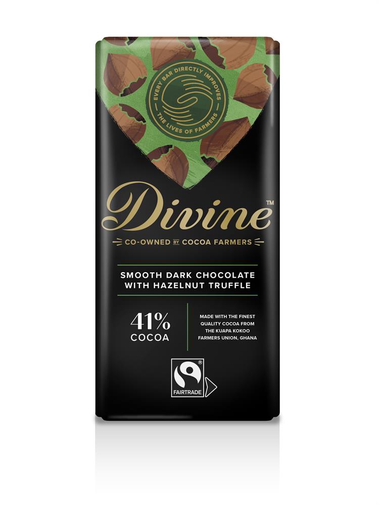 Vegan Dark Smooth Hazelnut Chocolate Bar - 90g - Divine Chocolate