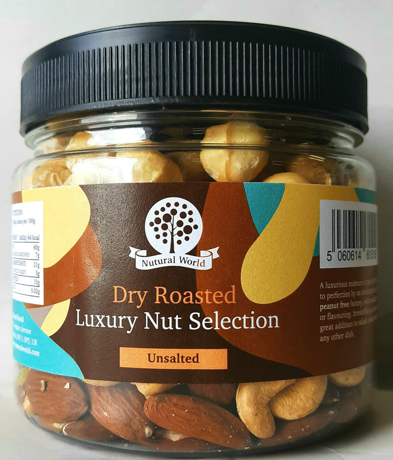 Dry Roasted Luxury Selection of Nuts  Unsalted - Nutural World - 500g