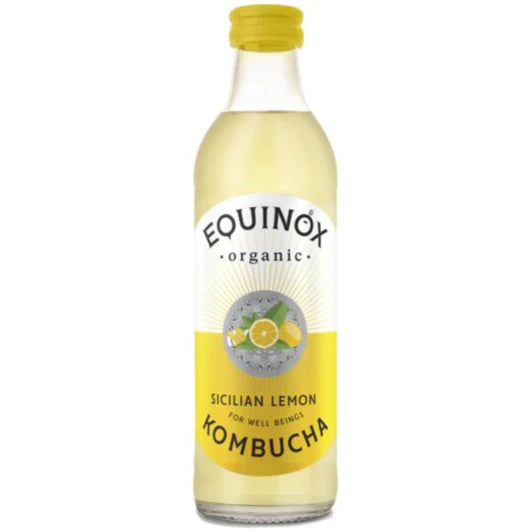 Glass Bottle of Equinox Sicilian Lemon Kombucha 275ml