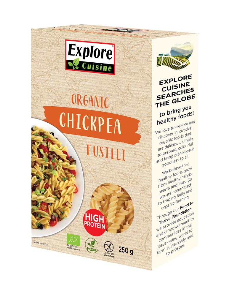 Organic Chickpea Fusilli - 250g - Explore Cuisine