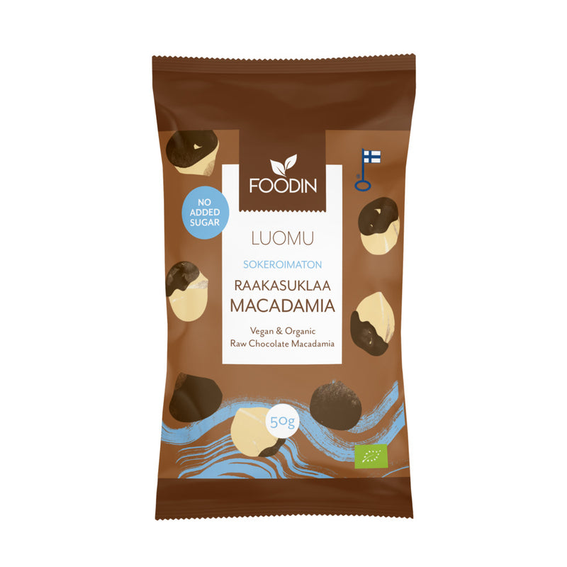 Organic Raw Chocolate No Added Sugar Macadamia - Foodin - 50g