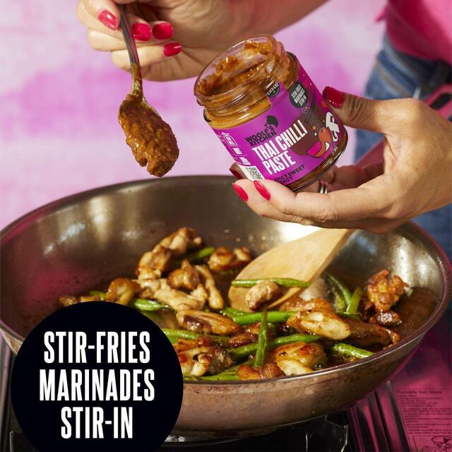 Fresh Thai chilli paste on spoon