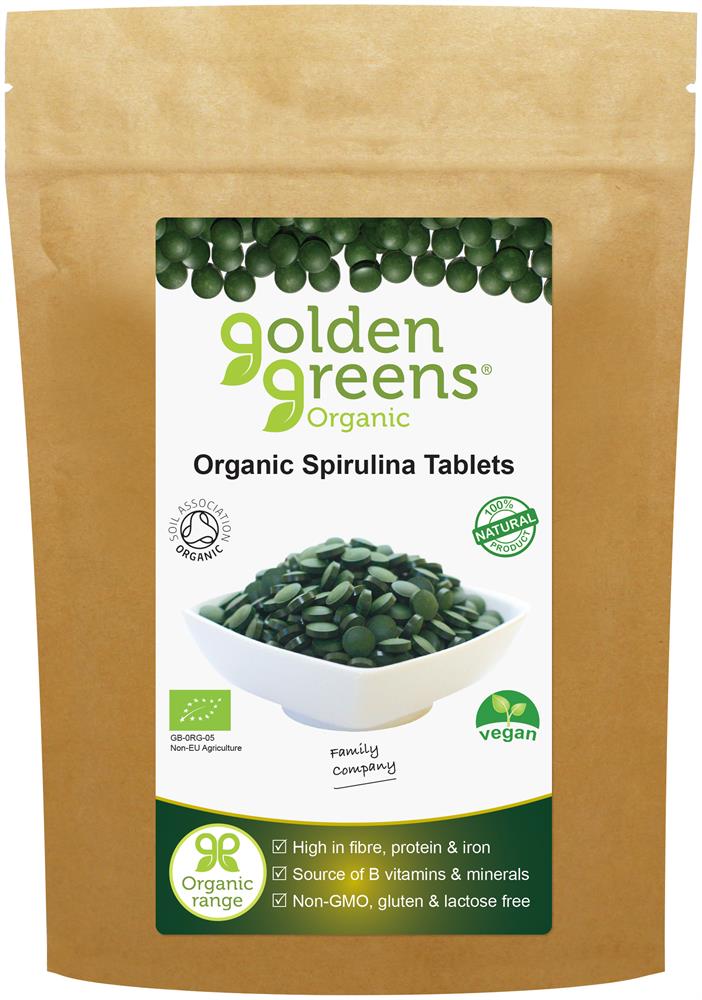 Organic Spirulina Tablets - 250 x 500mg - Golden Greens