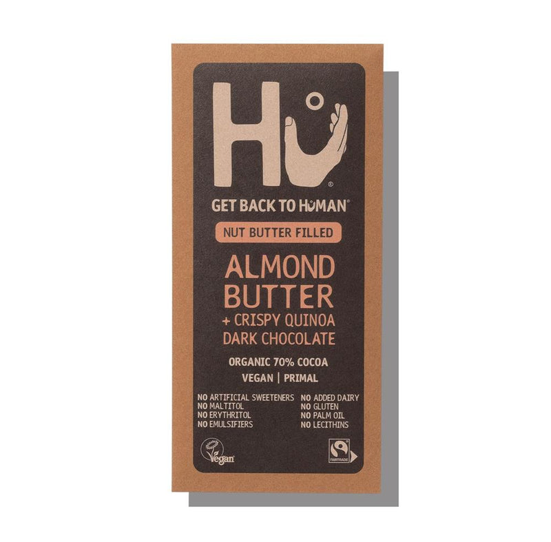 Almond Butter & Crispy Quinoa Dark Chocolate Bar - 60g - Hu