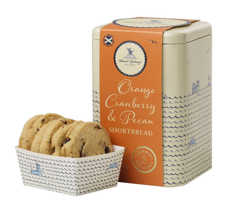 Orange Cranberry & Pecan Shortbread Tin - 215g - Island Bakery