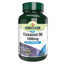 Flaxseed Oil Cold Pressed 90 Capsules - Nature Aid - 1000mg