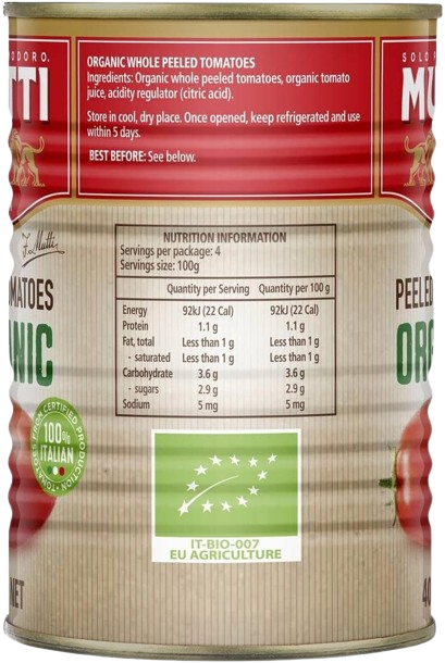 Organic Peeled Tomatoes-Mutti-400g