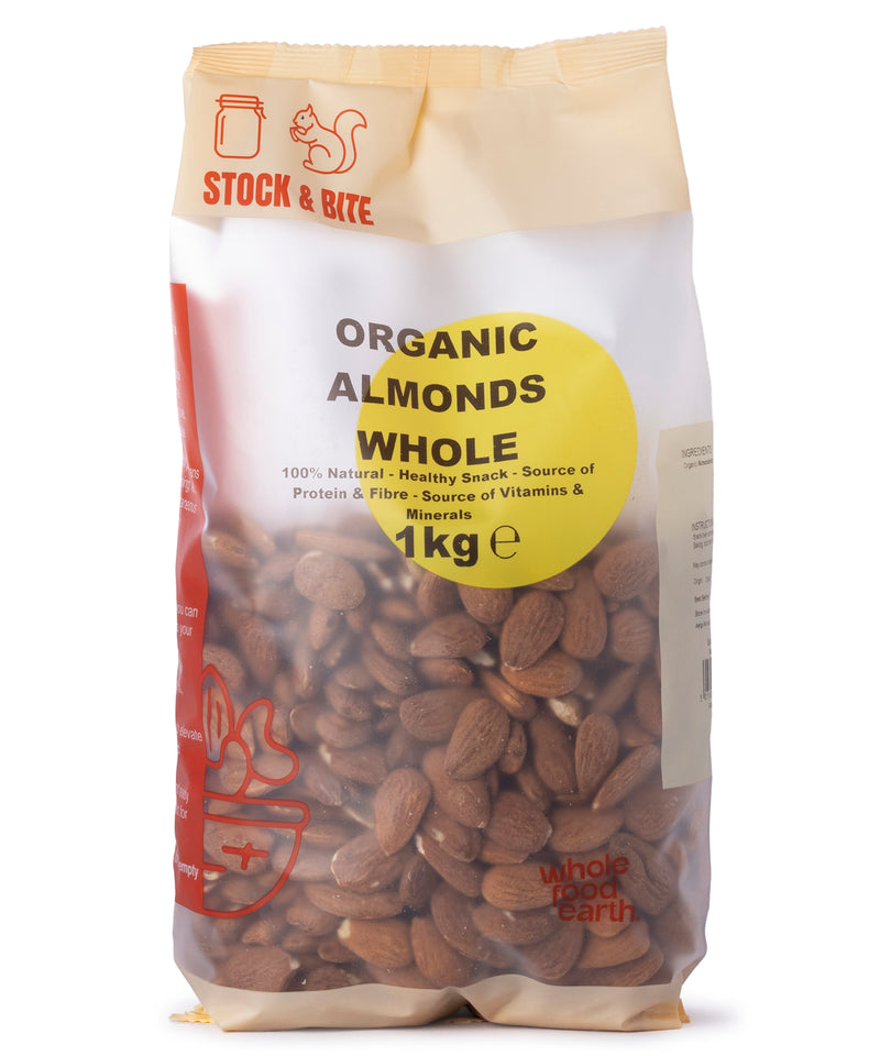 Organic Almonds Whole - Stock & Bite - 1kg