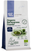 Whole Food Earth organic barleygrass powder 250g pouch, front of pack