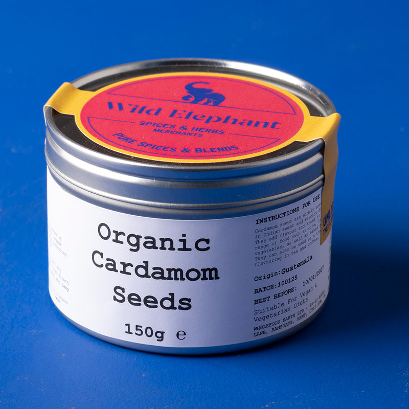 Organic Cardamom Seeds - Wild Elephant - 150g