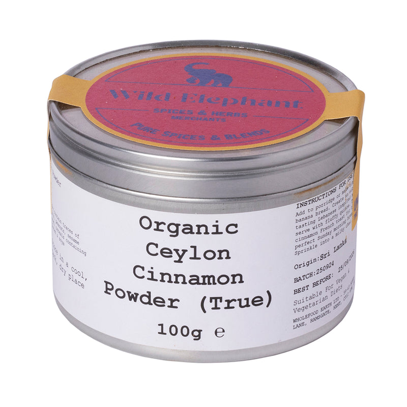 Organic Ceylon Cinnamon Powder (True) - Wild Elephant - 100g