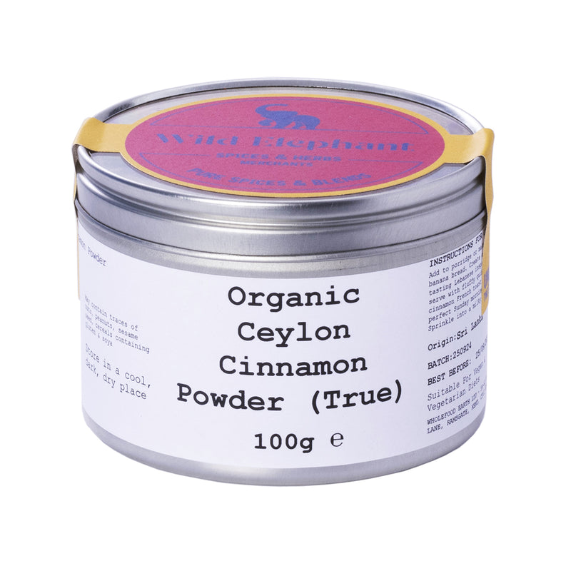 Organic Ceylon Cinnamon Powder (True) - Wild Elephant - 100g