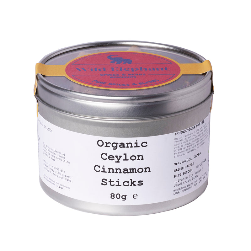 Organic Ceylon Cinnamon Sticks - Wild Elephant - 80g