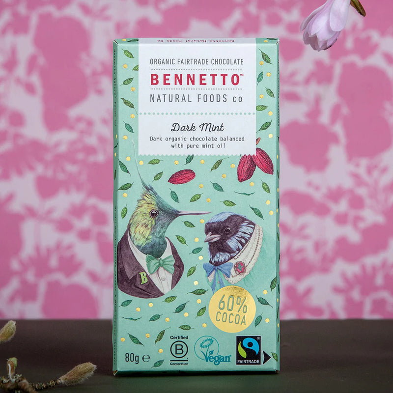 Organic Chocolate Bar Dark Mint - Bennetto - 80g