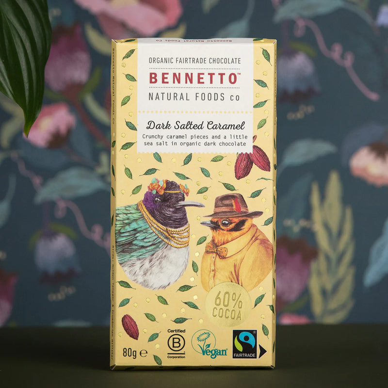 Organic Chocolate Bar Salted Caramel - Bennetto - 80g