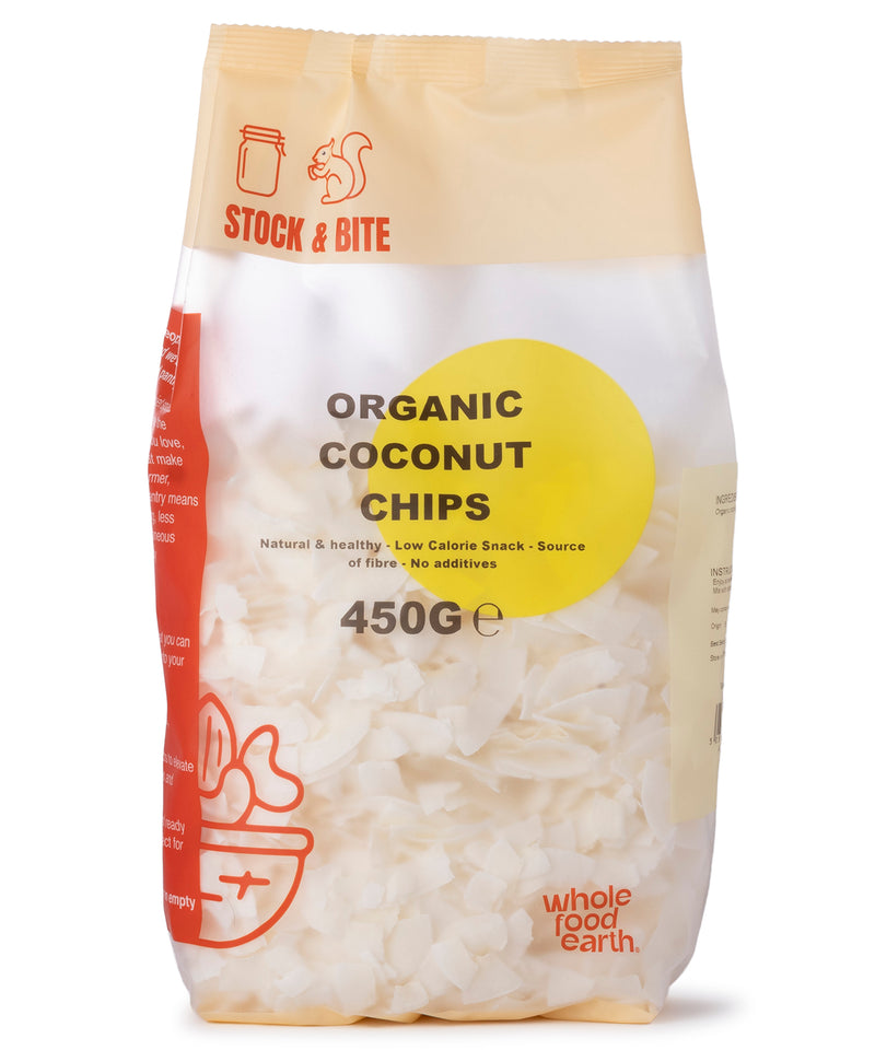 Organic Dried Coconut Chips - Stock & Bite - 450g