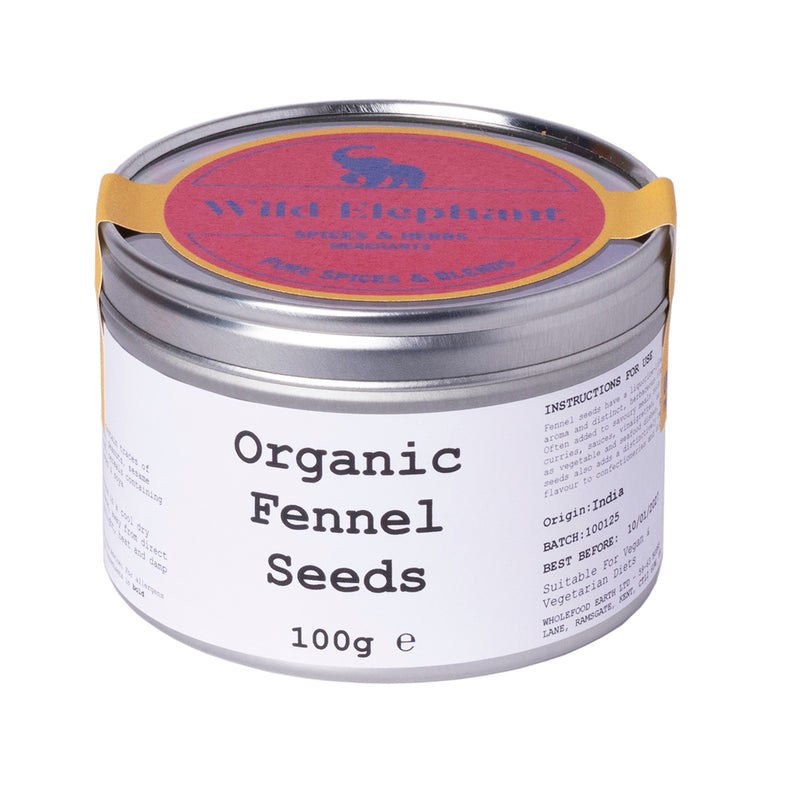 Organic Fennel Seeds - Wild Elephant - 100g