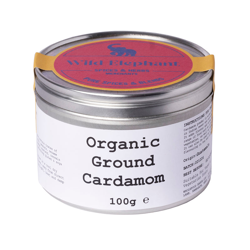 Organic Ground Cardamon - Wild Elephant - 100g