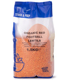 Organic Red Football Lentils - Stock & Prep - 1.5kg