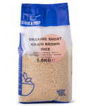 Riz brun biologique à grains courts - Bouillon et préparation - 1,5 kg