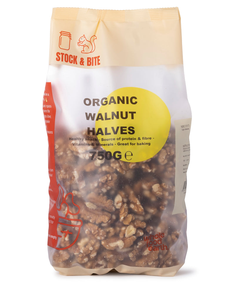 Organic Walnut Halves - Stock & Bite - 750g
