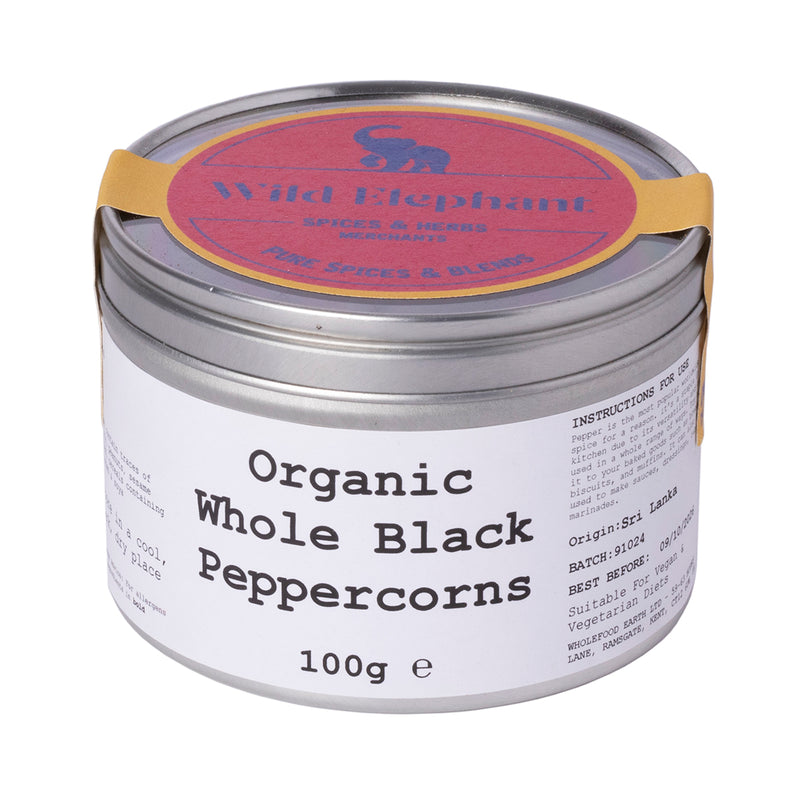 Organic Whole Black Peppercorns - Wild Elephant