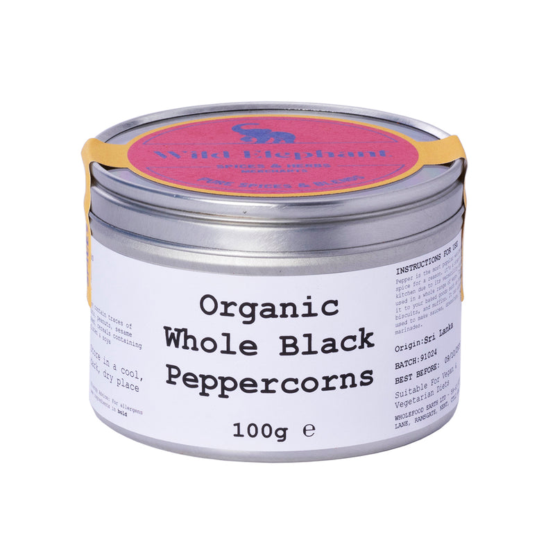 Organic Whole Black Peppercorns - Wild Elephant