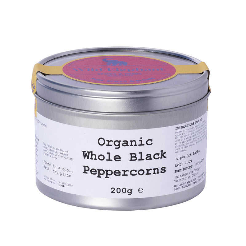 Organic Whole Black Peppercorns - Wild Elephant