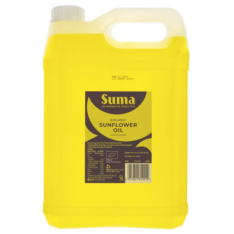 Organic Sunflower Oil - 5L - Suma