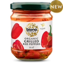 Organic Grilled Red Peppers In Oil - 190g - Biona