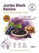 Jumbo Black Raisins 250g pouch – Wholefood Earth