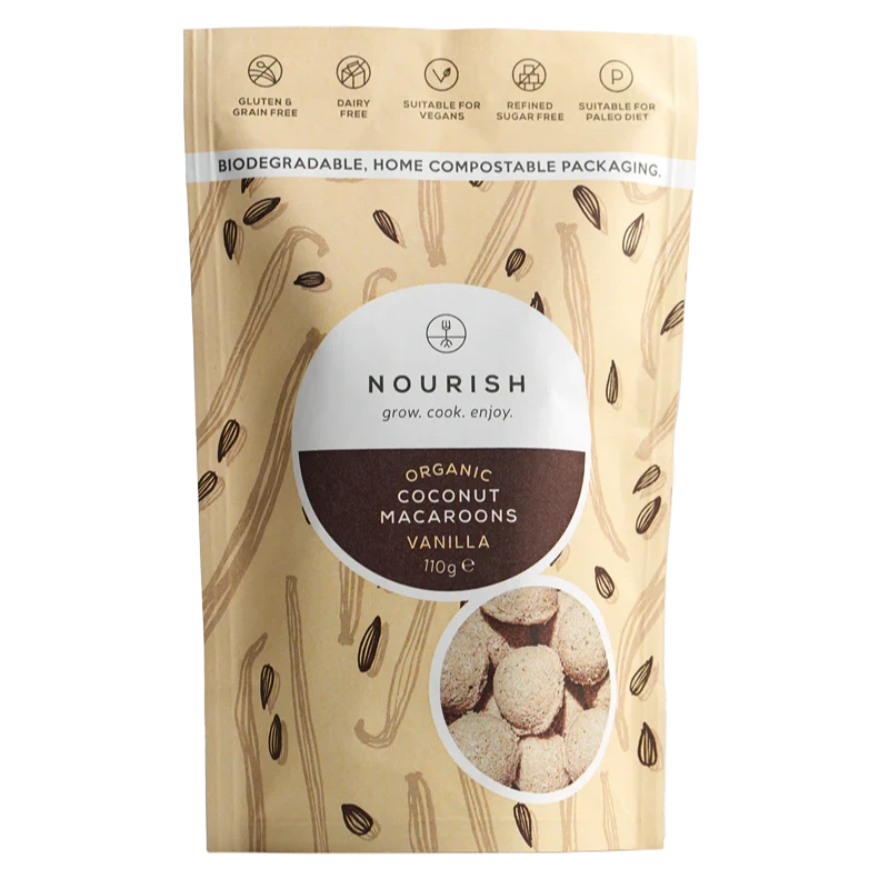 Creamy Organic Vanilla Coconut Macaroons - Nourish Grow Cook Enjoy - 110g