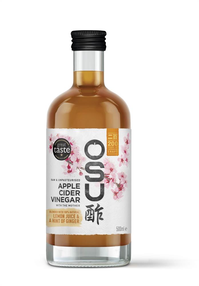 Apple Cider Vinegar With Mother & Lemon Juice and a Hint of Ginger - 500ml - OSU