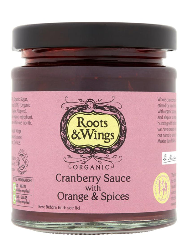 Organic Cranberry Sauce with Orange & Spices - Roots and Wings - 200g