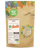 Organic Buckwheat Flakes | Raw | GMO Free | Vegan | Source of Fibre - Wholefood Earth® - 5060470140458