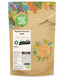Organic Couscous Spelt | Raw | GMO Free | Vegan | High Fibre - Wholefood Earth® - 5060470149956