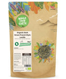 Organic Dark Green French Style Lentils | GMO Free | Vegan | High Fibre | High Protein - Wholefood Earth® - 5060470143428