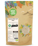Organic White Teff Flour | Raw | GMO Free | Vegan | High Fibre | Source of Protein - Wholefood Earth® - 5060470142919