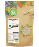 Organic White Teff Flour | Raw | GMO Free | Vegan | High Fibre | Source of Protein - Wholefood Earth® - 5060470142926