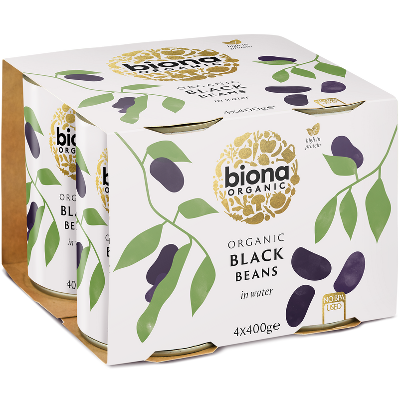 Organic Black Beans 4 PACK - 400g - Biona