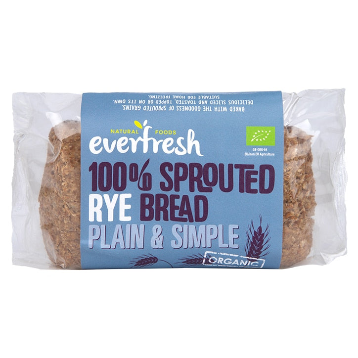 100% Sprouted Rye Bread Organic Plain + Simple - 400g - Everfresh
