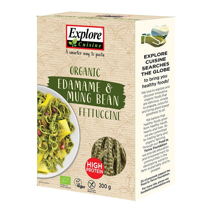 Organic Edamame Mung Bean Fettuccine - Explore Cuisine - 200g