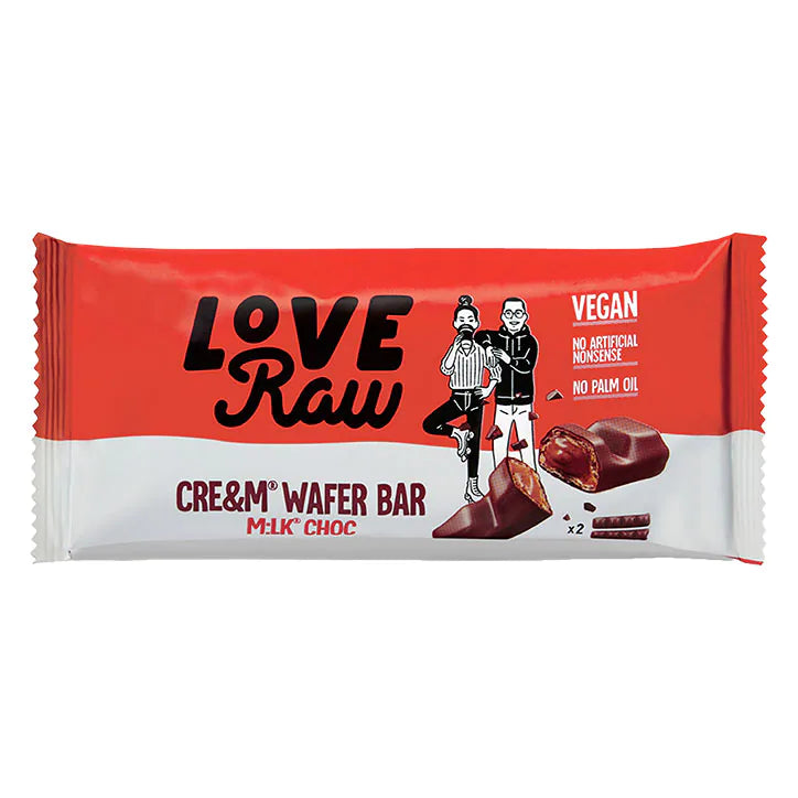 Vegan Milk Choc Cream Filled Wafer Bars - 43g - Love Raw
