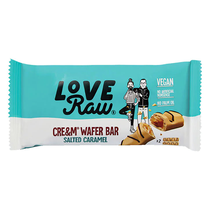 Vegan Salted Caramel Cream Filled Wafer Bars - 44g - Love Raw