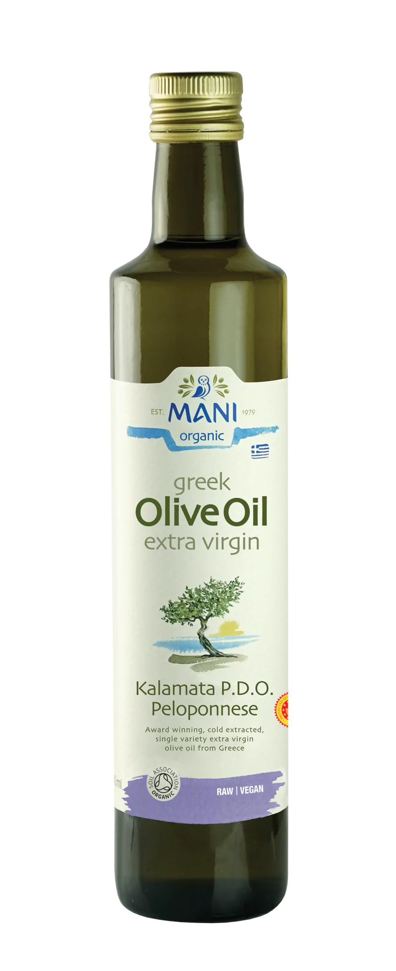 Organic Mani Extra Virgin Olive Oil - Kalamata PDO - 500ml