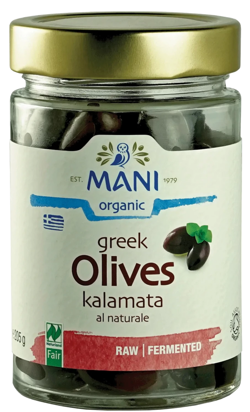 Organic Mani Greek Olives Kalamata - 205g