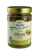Organic Green Olives with Pink Peppercorns and Coriander Seed - 205g - Mani