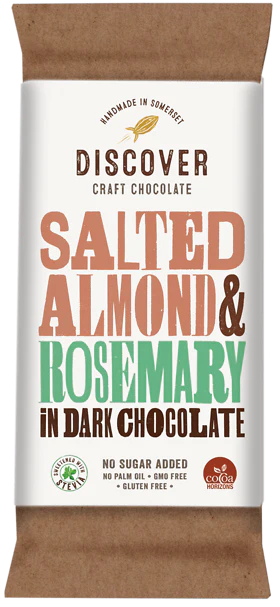 Salted Almond and Rosemary in Dark Chocolate - 50g - Discover Chocolate