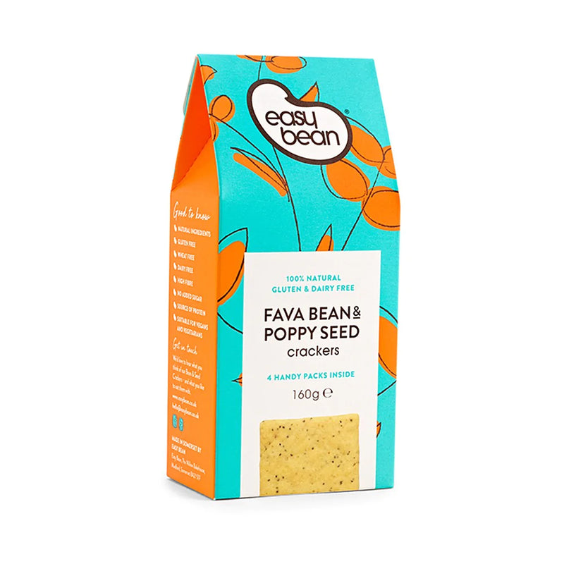 Fava Bean & Poppy Seed Crackers - 150g - Easy Bean