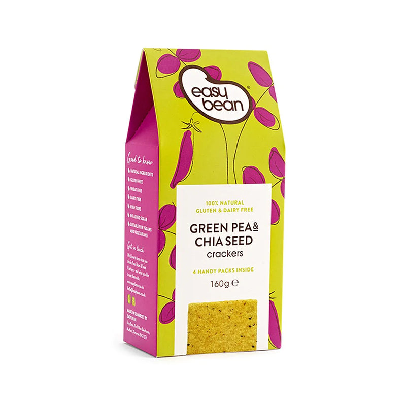 Green Pea & Chia Seed Crackers - 150g - Easy Bean